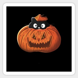 Black cat and pumpkin Sticker